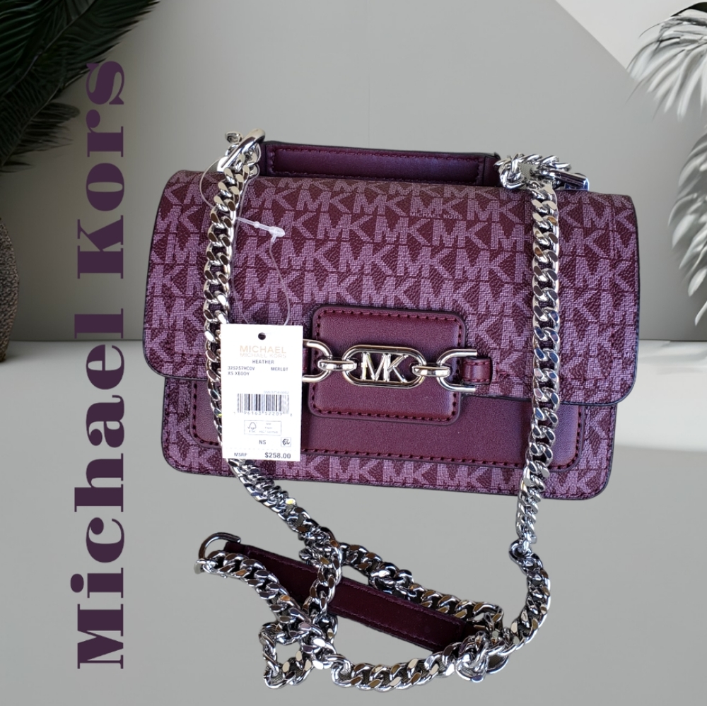 MICHAEL KORS Heather Merlot  Crossbody
